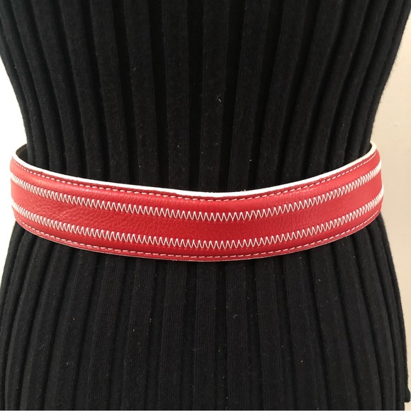 Vintage Sz L Patriotic Country Western Leather Belt - Picture 8 of 14